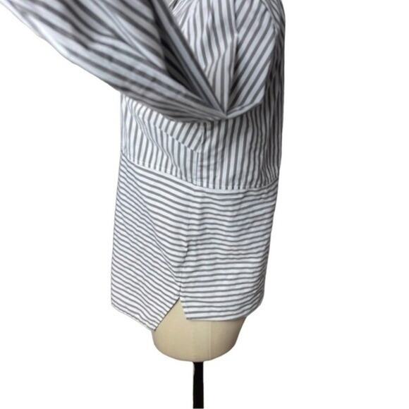 Striped Cotton Long Sleeve Button Down Shirt, Business, Casual, Travel, XS - Picture 3 of 7